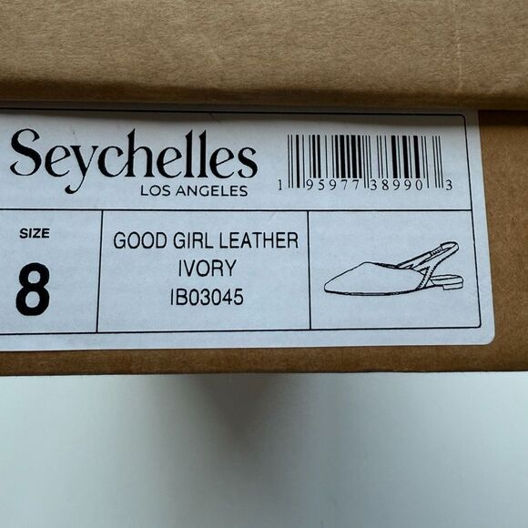 NWT Seychelles “good girl” leather sling back flat in ivory size 8 - Picture 13 of 13